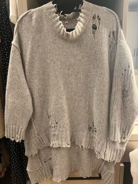 R13 Distressed Oversized Cashmere Sweater